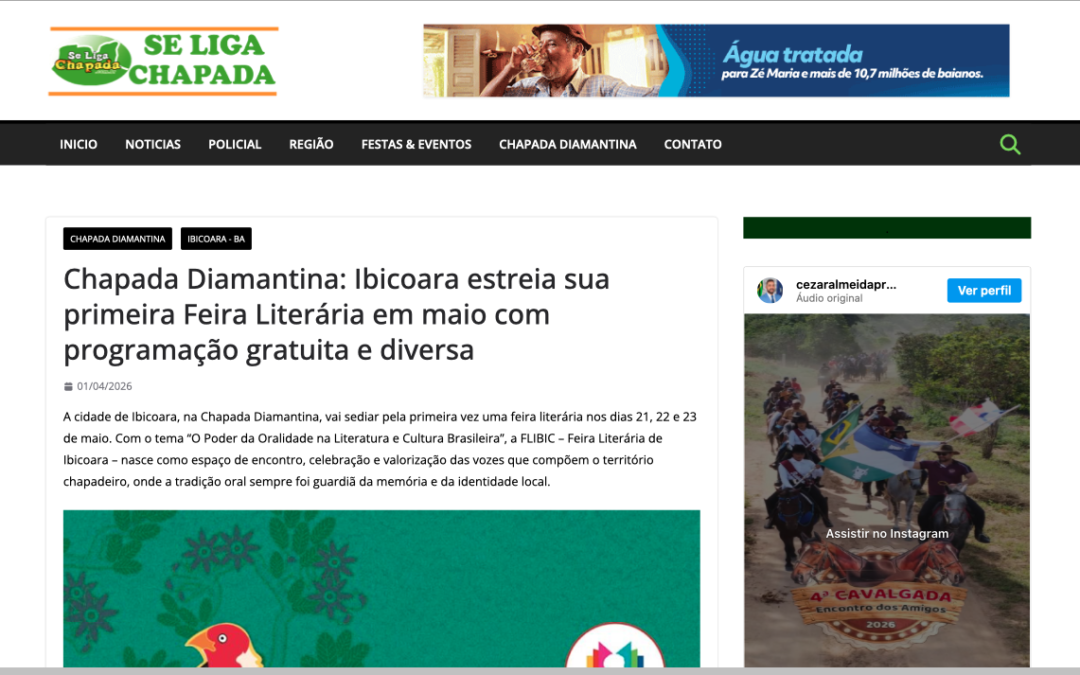 Se liga, Chapada! A 1a FLIBIC vem aí